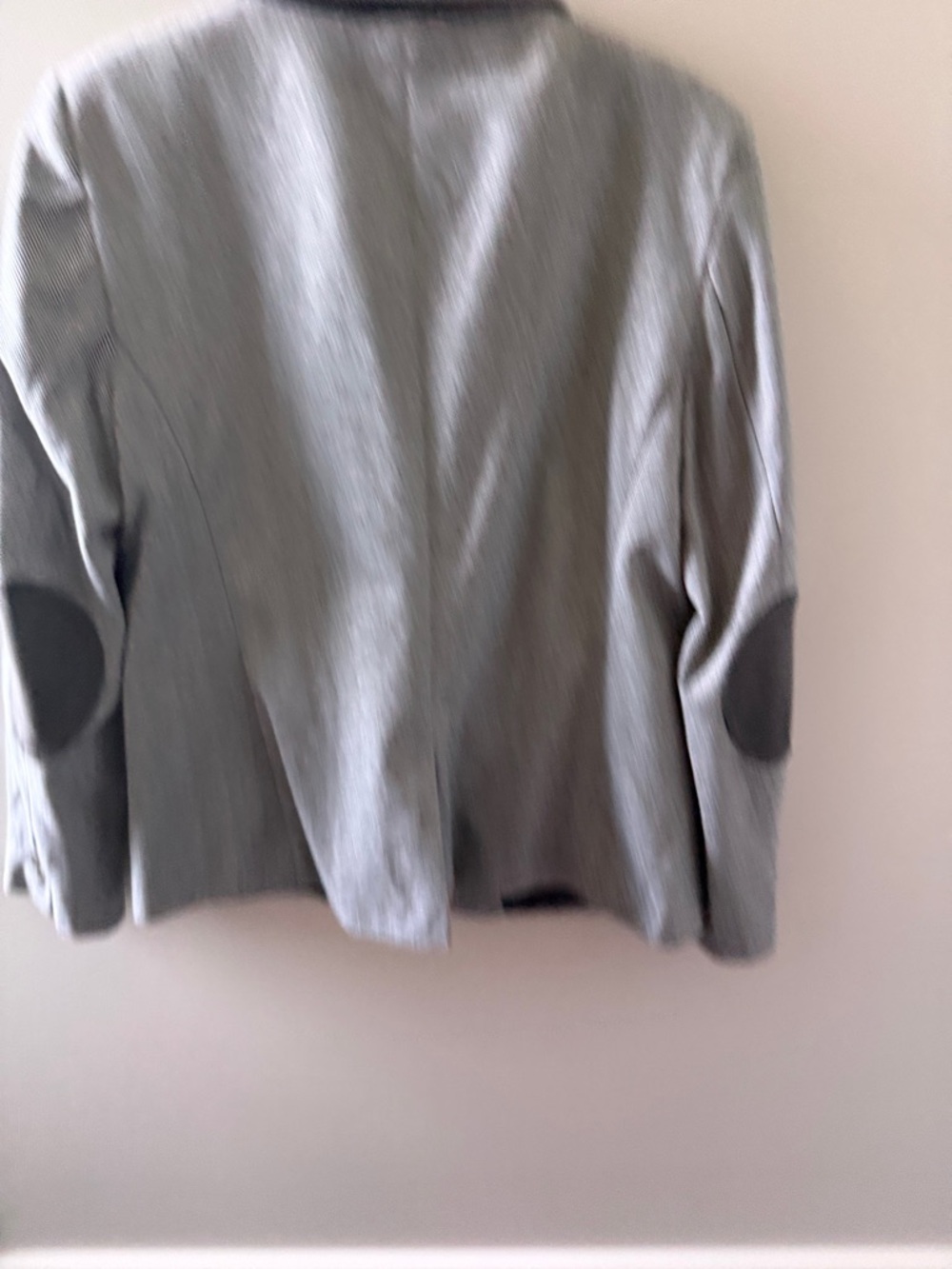 LOFT Light Gray Herringbone Single-Button Blazer - Picture 9 of 9